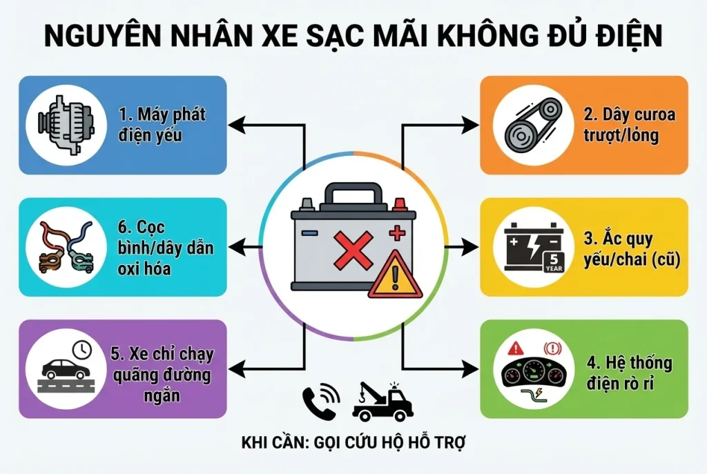 Hướng dẫn 6 bước xử lý xe ô tô để lâu không nổ máy hoặc hết ắc quy (pin) đơn giản và hiệu quả
