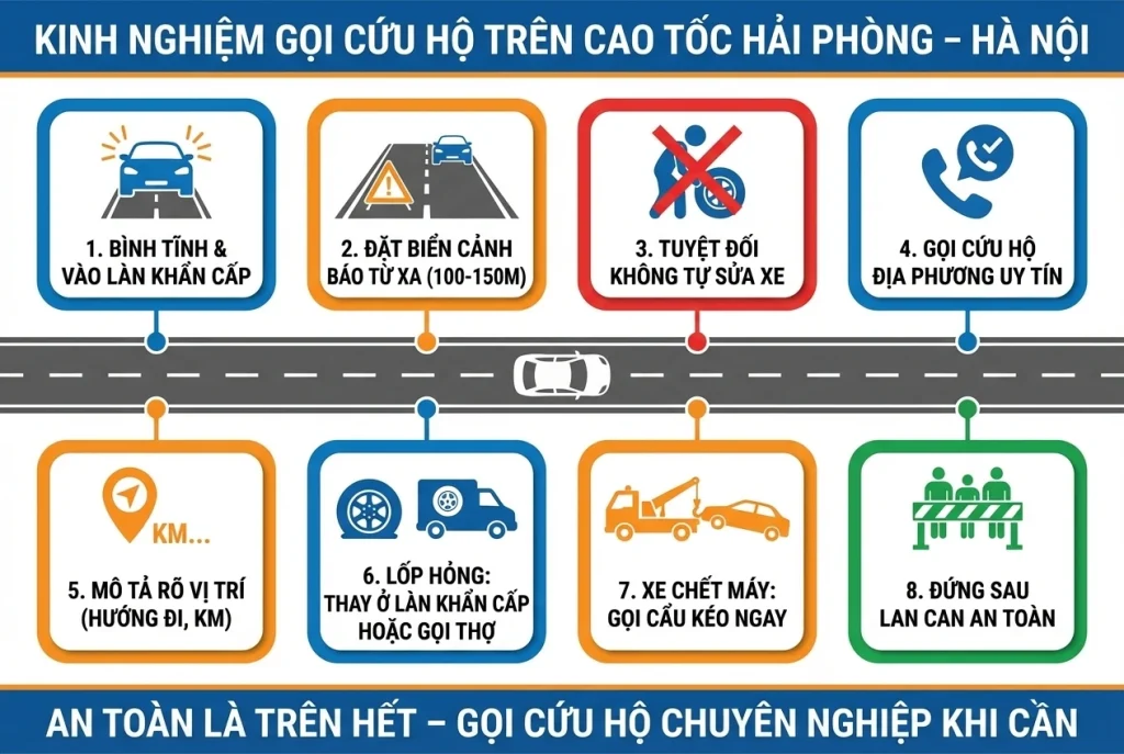 8 kinh nghiệm quan trọng khi gọi cứu hộ ô tô trên đường cao tốc, an toàn và tránh bị chặt chém